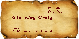Kolozsváry Károly névjegykártya